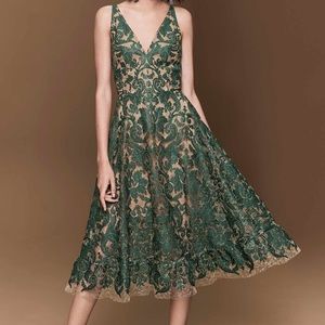 Dress the Population Blair Dress in Green/Nude XS